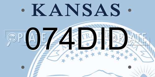 074DID Kansas License Plate