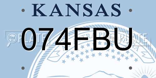 074FBU Kansas License Plate