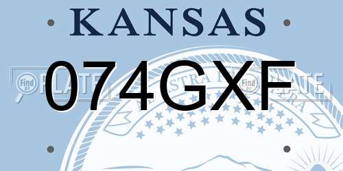 074GXF Kansas License Plate