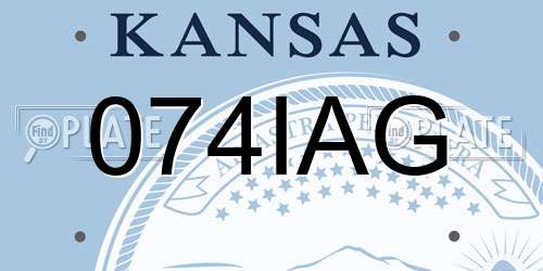074IAG Kansas License Plate