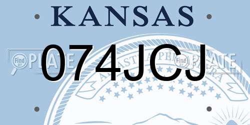 074JCJ Kansas License Plate