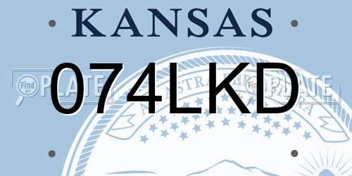 074LKD Kansas License Plate