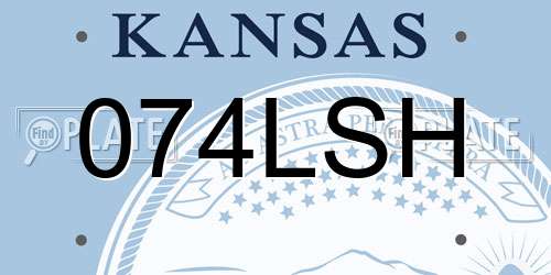 074LSH Kansas License Plate
