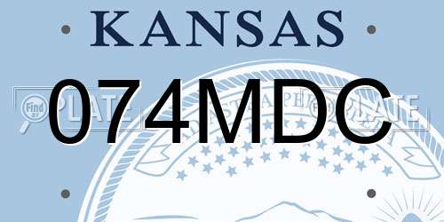 074MDC Kansas License Plate
