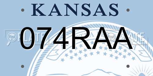 074RAA Kansas License Plate
