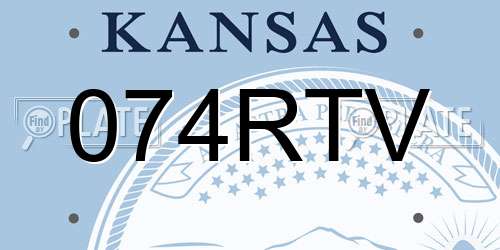 074RTV Kansas License Plate