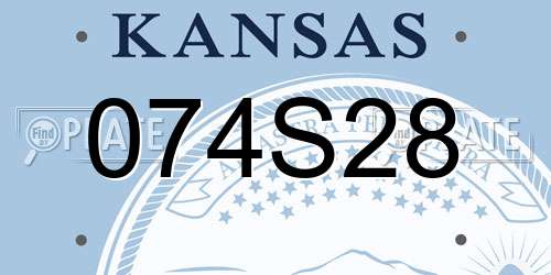 074S28 Kansas License Plate