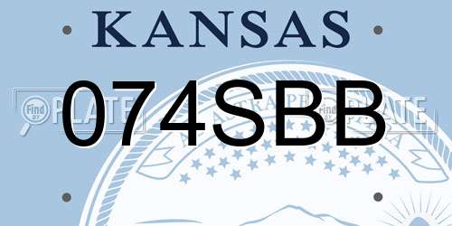 074SBB Kansas License Plate