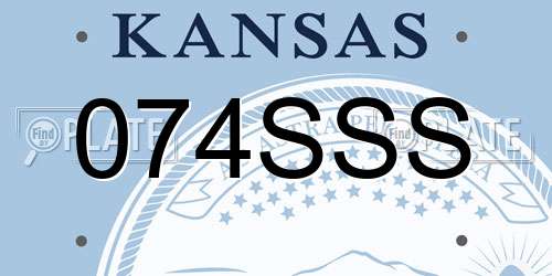 074SSS Kansas License Plate