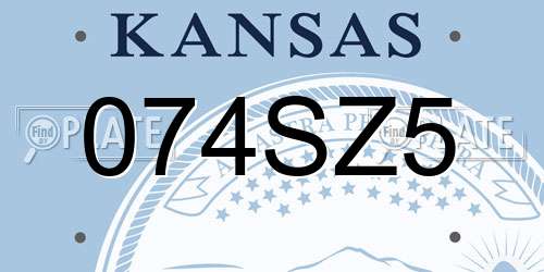 074SZ5 Kansas License Plate