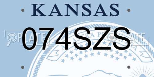 074SZS Kansas License Plate