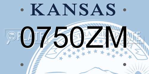 0750ZM Kansas License Plate