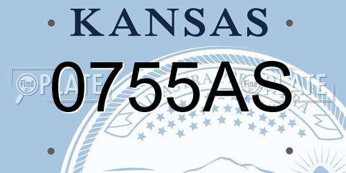 0755AS Kansas License Plate