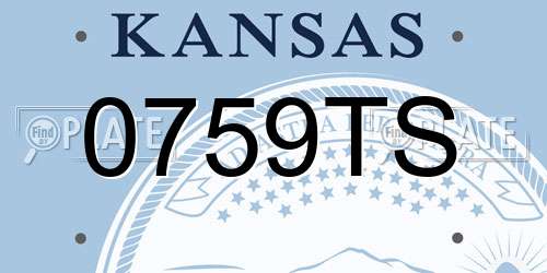 0759TS Kansas License Plate