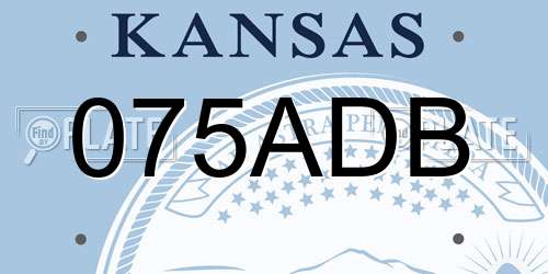 075ADB Kansas License Plate