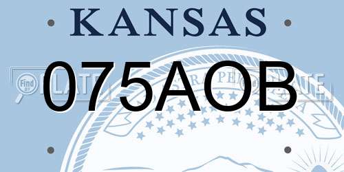 075AOB Kansas License Plate