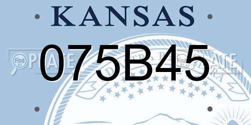 075B45 Kansas License Plate