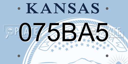 075BA5 Kansas License Plate