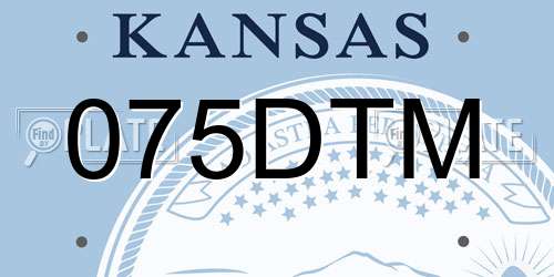 075DTM Kansas License Plate