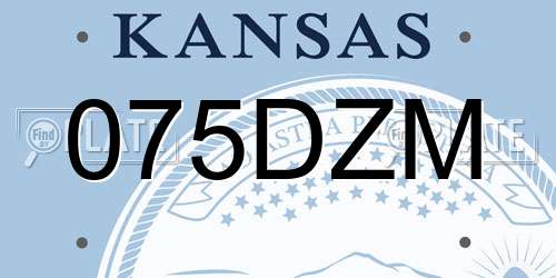 075DZM Kansas License Plate