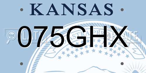 075GHX Kansas License Plate