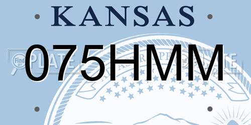 075HMM Kansas License Plate