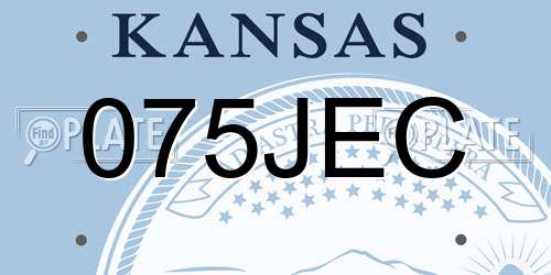 075JEC Kansas License Plate