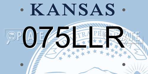 075LLR Kansas License Plate