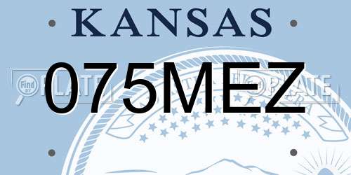 075MEZ Kansas License Plate