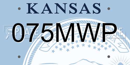 075MWP Kansas License Plate