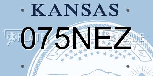 075NEZ Kansas License Plate
