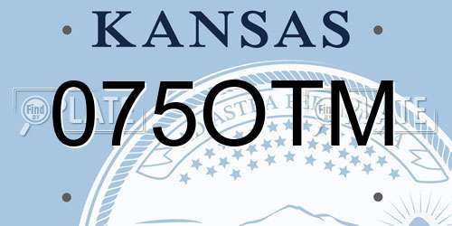 075OTM Kansas License Plate