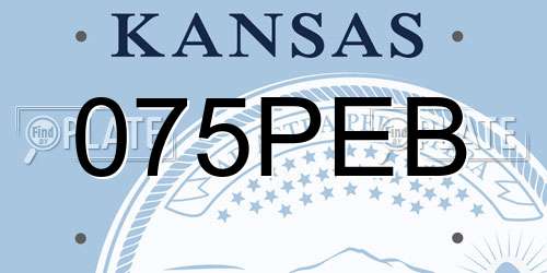 075PEB Kansas License Plate