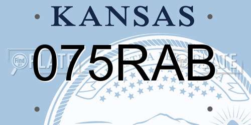 075RAB Kansas License Plate