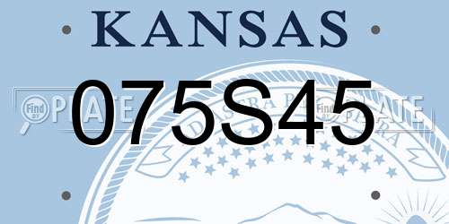 075S45 Kansas License Plate