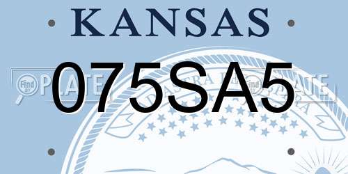 075SA5 Kansas License Plate