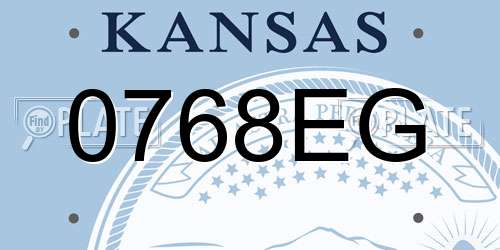 0768EG Kansas License Plate