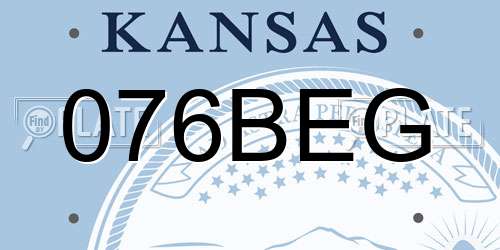 076BEG Kansas License Plate