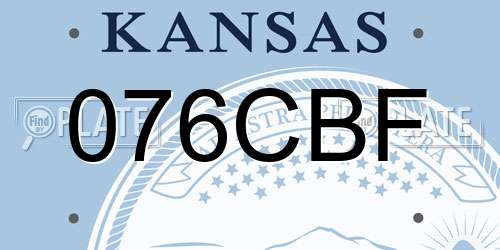 076CBF Kansas License Plate