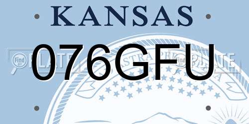 076GFU Kansas License Plate