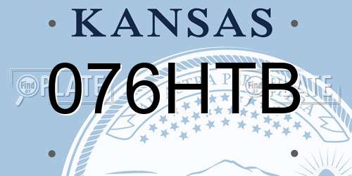 076HTB Kansas License Plate