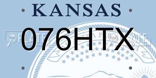 076HTX Kansas License Plate