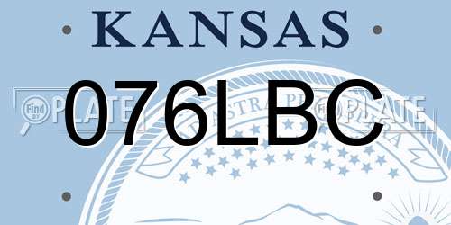 076LBC Kansas License Plate