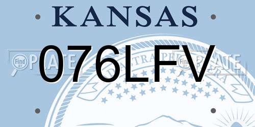 076LFV Kansas License Plate