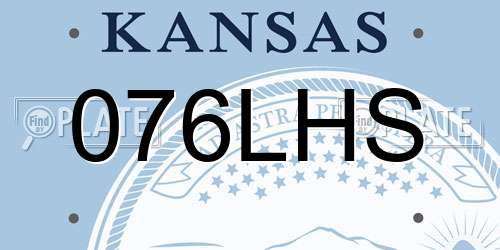 076LHS Kansas License Plate