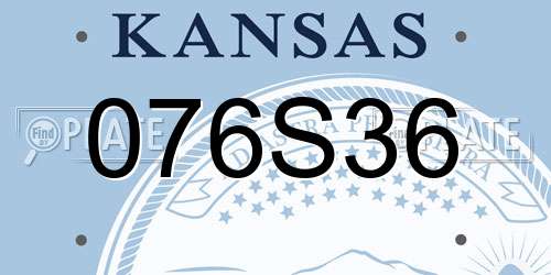 076S36 Kansas License Plate