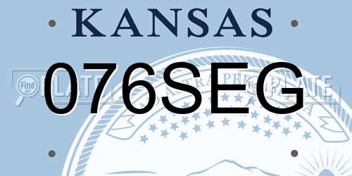 076SEG Kansas License Plate