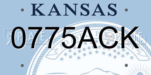 0775ACK Kansas License Plate