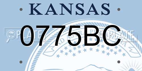0775BC Kansas License Plate