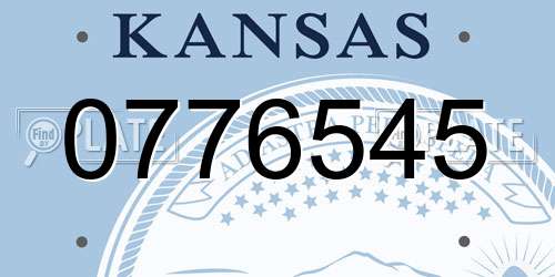 0776545 Kansas License Plate